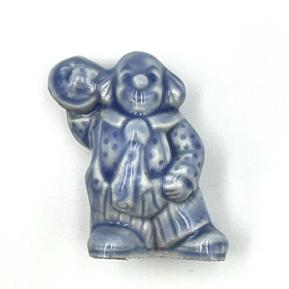 Vintage Wade Whimsies Circus Clown Figurine Blue Glaze Wade England 1960s